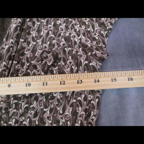 Chic Candies Womens Size Large Floral Print Top V Neck Cap Sleeve Brown Pink - Picture 4 of 5